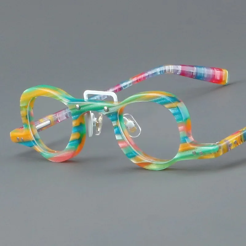 5817 модные круглые мужские маленькие очки из уксусной кислоты чистая ручная