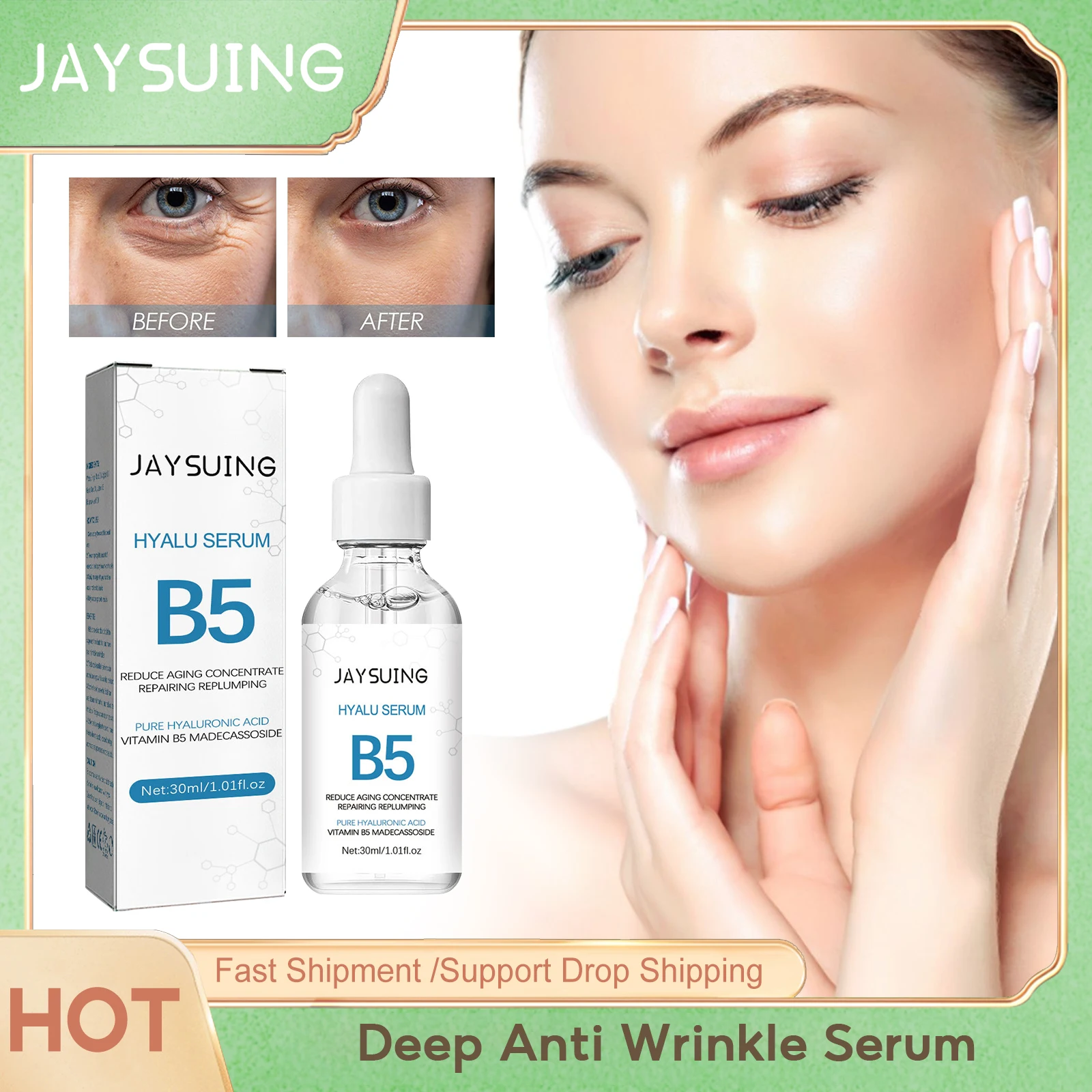 

Deep Anti Wrinkle Serum Lighten Fine Lines Delay Aging Improve Skin Vitality Nourish Moisturizing Lifting Firming Facial Essence