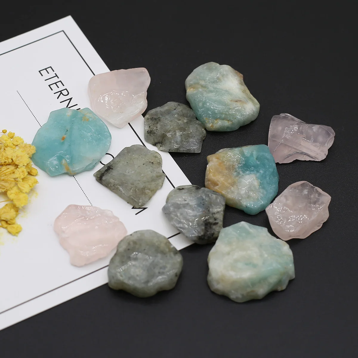 1 шт. натуральный кристалл кварцевый минерал образец розовый кварц лабрадорит