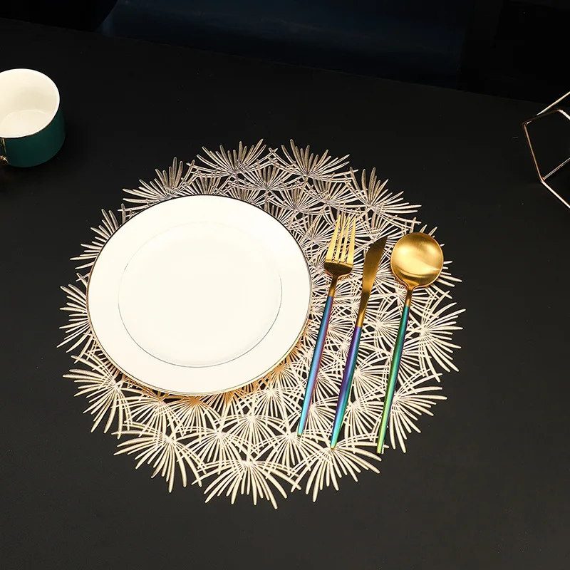 

Новое поступление, столовая, ПВХ, термостойкая Подставка под столовые приборы, обеденный коврик 38 см, Круглая Бумажная подставка