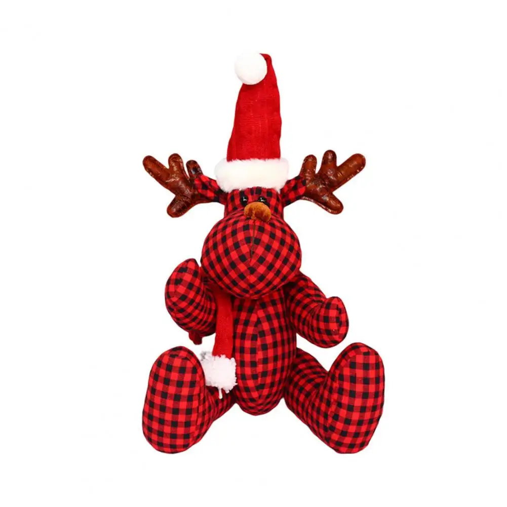 

Cute Elk Doll Ornament Tear Resistant Portable Good Touch Deer Doll Ornament Christmas Doll Ornament Christmas Doll