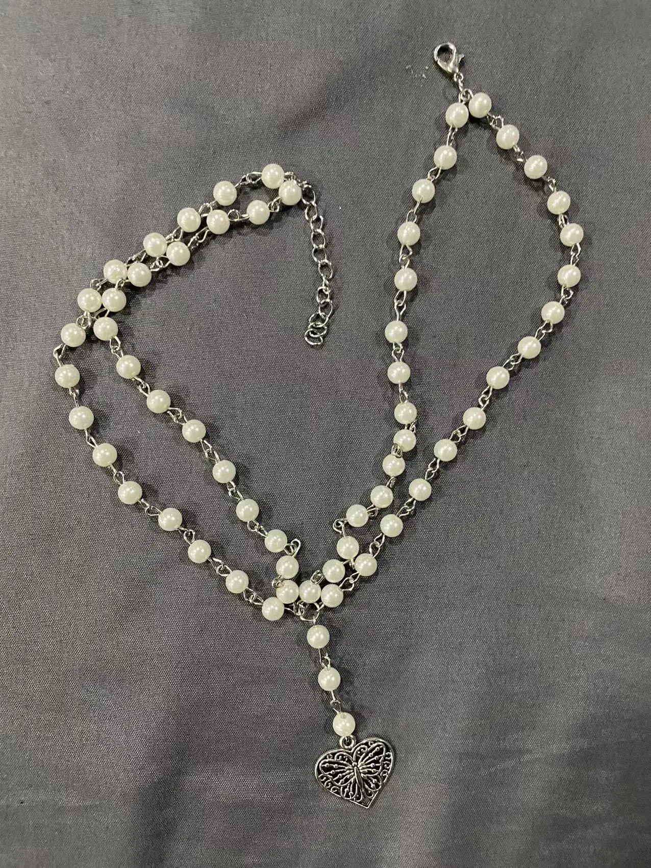 

The Bohemian butterfly Fairycore Y2K hippie necklace butterfly pearl necklace insect jewelry