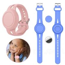 360° Waterproof Silicone Wristband Case for Apple Airtags Protective Cover Wrist Strap Anti-Lost Tracker Accessories Airtag Kids