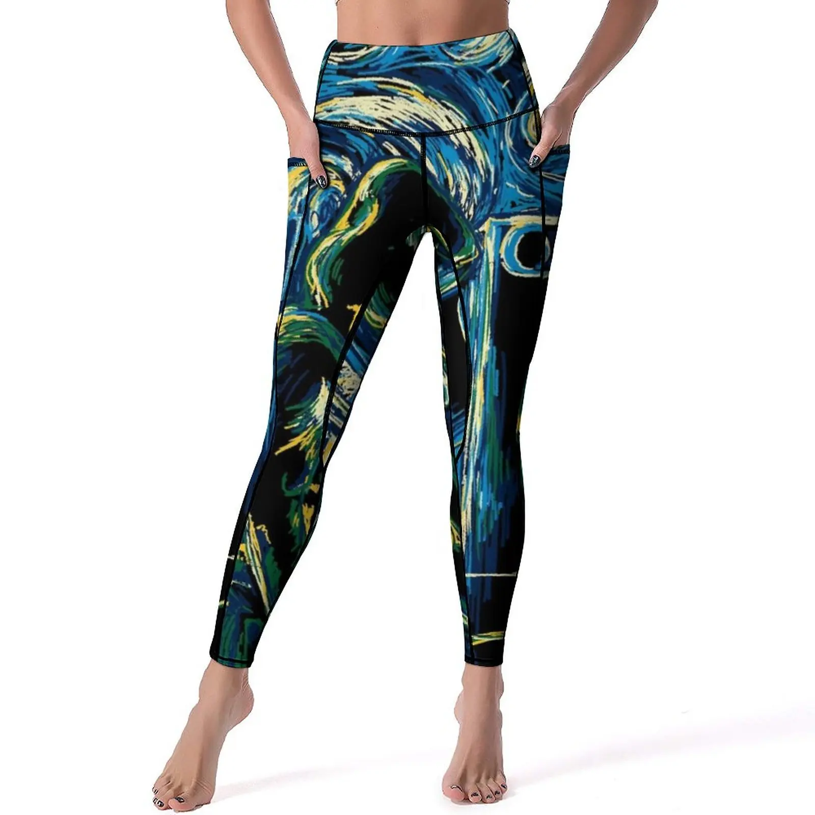 

Starling Night Arrow Leggings Van Gogh Gym Yoga Pants Push Up Novelty Leggins Stretch Custom Sports Tights XL XXL