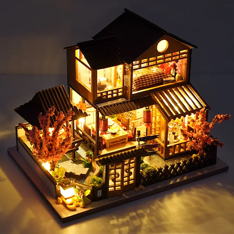 Christmas New Year Gift Mini Diy Doll House Accessories Casa Dollhouse Miniature Furniture Handmade Wooden Birthday gifts toys