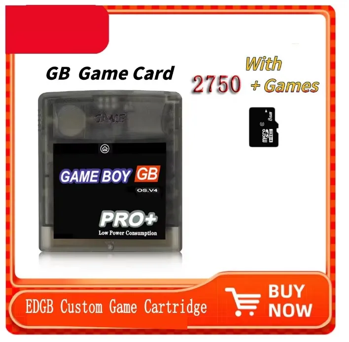 Фото Мультиигровой картридж для Gameboy Color Game Boy 2750 в 1 Ever Cartdrive для GB GBC с картой 8G, энергосберегающий игровой картридж №1