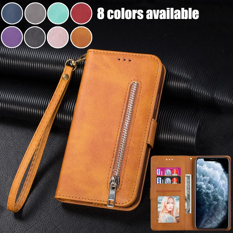 

Retro Leather Case For iPhone 14 13 12 11 Pro XR XS Max X Wallet Phone Cover For iPhone 7 8 6 6S Plus Zipper Coque Bags Hoesje