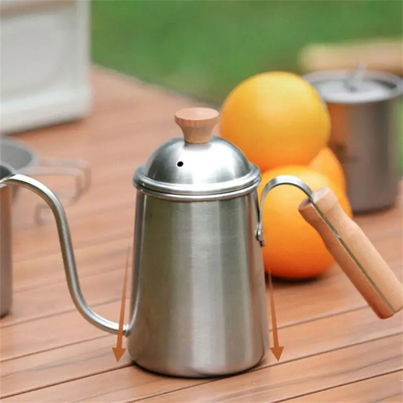 

Кофейник для кемпинга ручной работы складной набор из нержавеющей стали с фильтром Набор чашек с тонким носиком уличный кофейник с крышкой