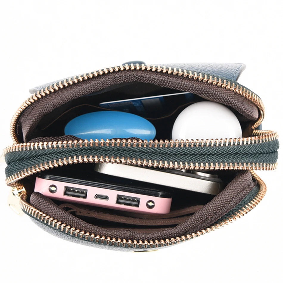 High Quality Leather Mobile Phone Bag for Woman Fashion Adjustable Strap Shoulder Messenger Bags Casual Lady Clutch Phone Purses