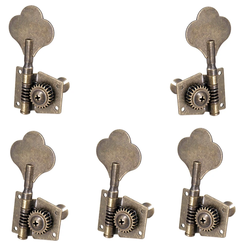 

5Pcs Guitar Vintage Open Bass Guitar Tuning Key Pegs Machine Heads Tuners 1L4R For 5 Strings Bass