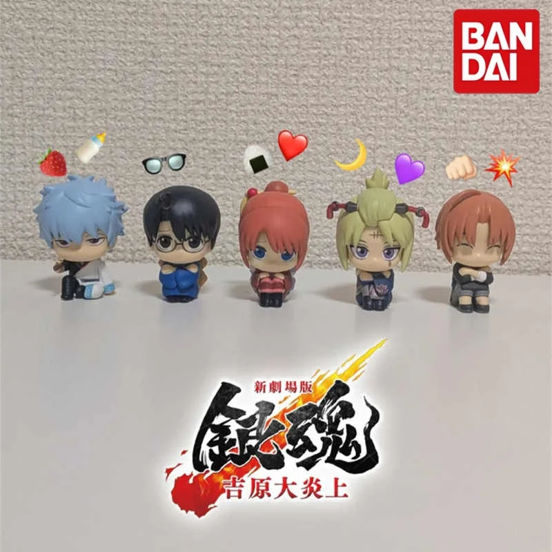 Фото Коллекционная фигурка Bandai Gintama Gashapon: Ёшивара Энджо в позе сидя и ожидания, Саката Гинтоки, Кагура, Камуи (для рабочего стола) №3