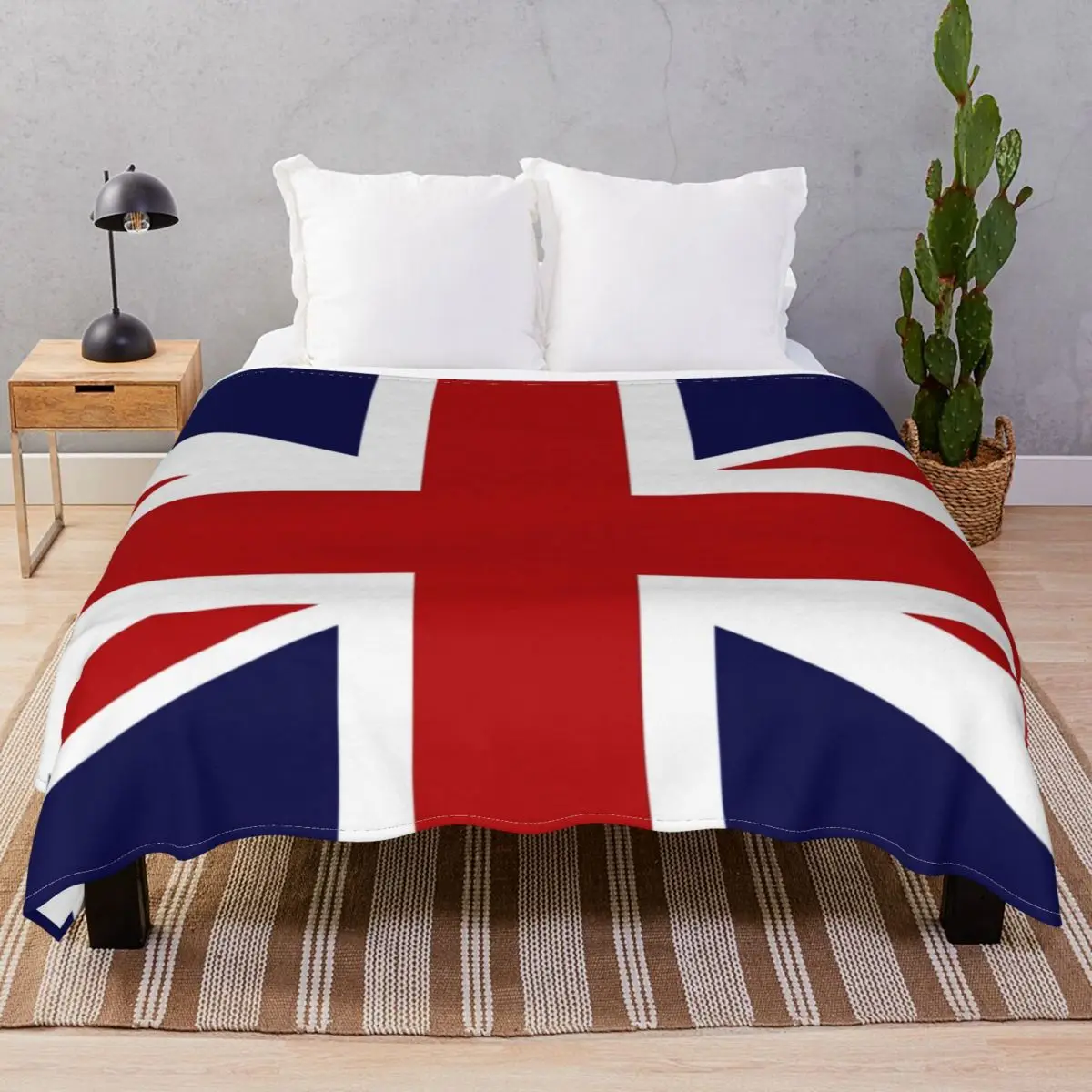 Union Jack Flag Of The UK Blanket Fleece Decoration Lightweight Unisex Throw Blankets for Bed Home Couch Travel Office