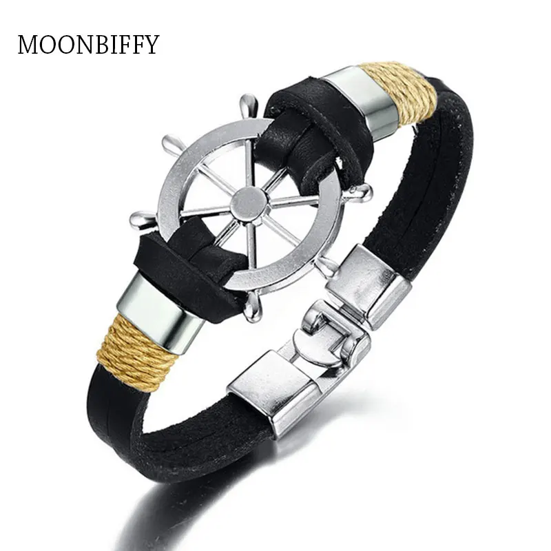 Широкий браслет из искусственной кожи для мужчин в пиратском стиле | Украшения и