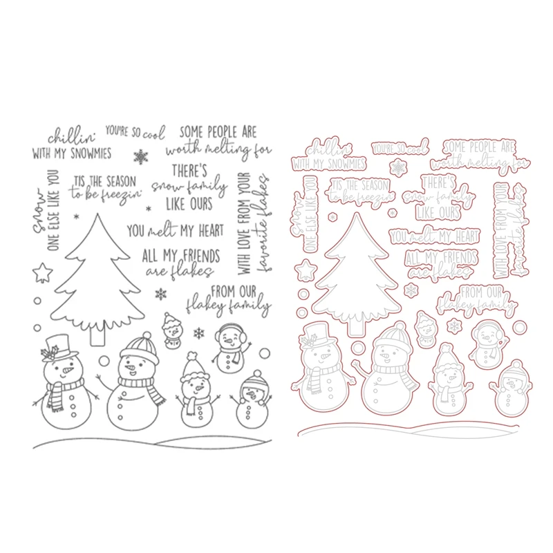 

HonB Christmas Clear Stamps and Cutting Dies for New 2021 Scrapbooking Paper Making Santa Claus Frame Craft Supplies Card