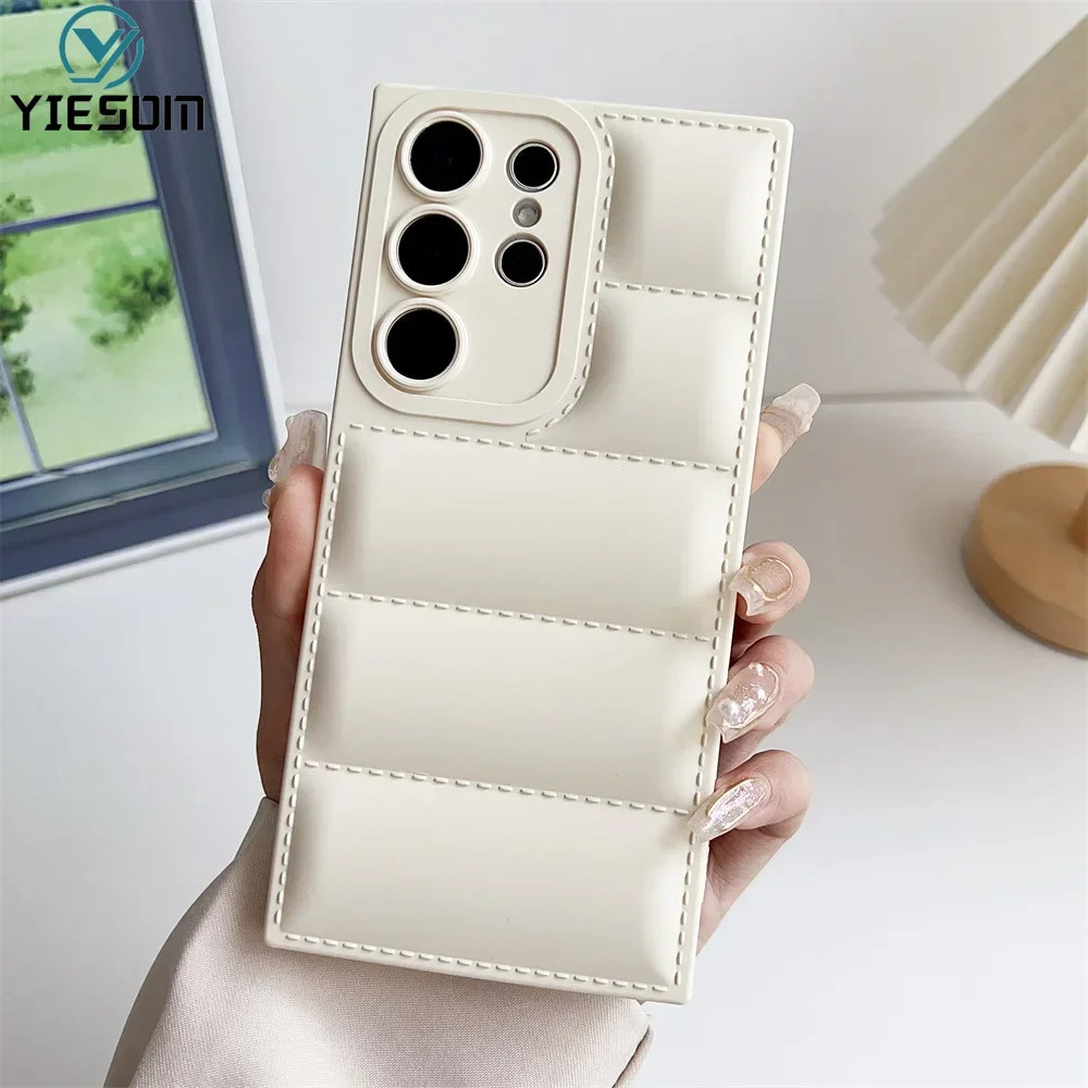 Luxury Down Jacket Phone Case for Samsung Galaxy S25 S24 S23 S22 S21 S20 Ultra FE Plus Note 20 Soft Silicone Cover