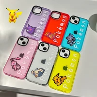 pixel pokemon transparent phone case for iphone 11 case 12 13 pro max shockproof iphone 7 8plus x xs xr smartphone soft shell