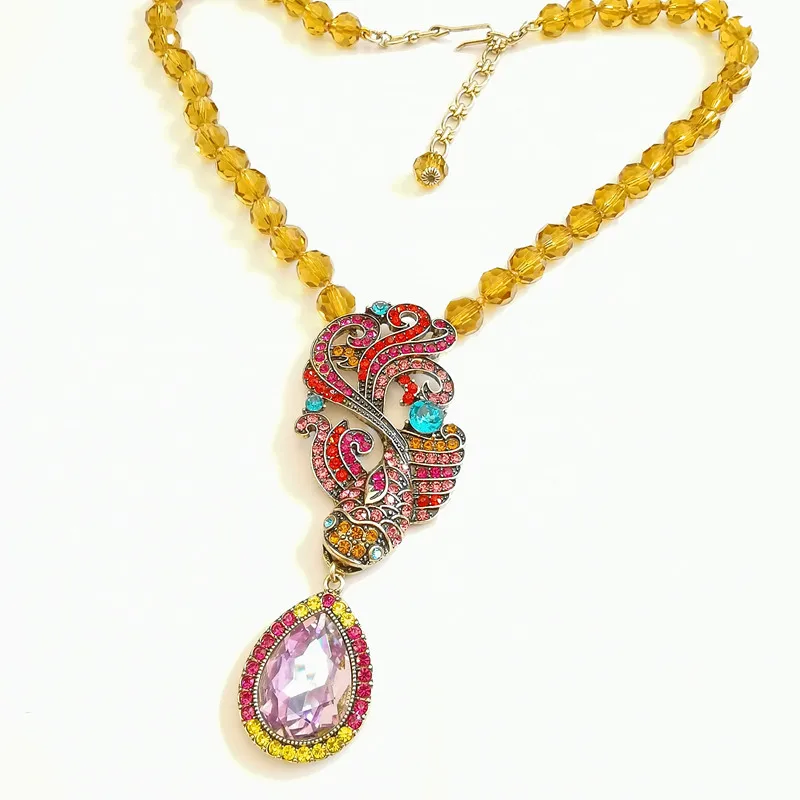 

Timeless Wonder Fancy Zirconia Geo Beaded Necklace for Women Designer Jewelry Punk Goth Runway Rare Gift Brand Mediaeval 5235