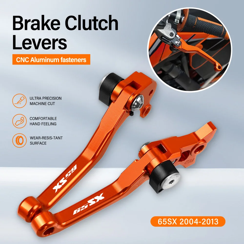 

For 65SX 2004 2005 2006 2007 2008 2009 2010 2011 2012 2013 Motocross Foldable Pivot Dirt Bike Brake Clutch Levers Handle Lever