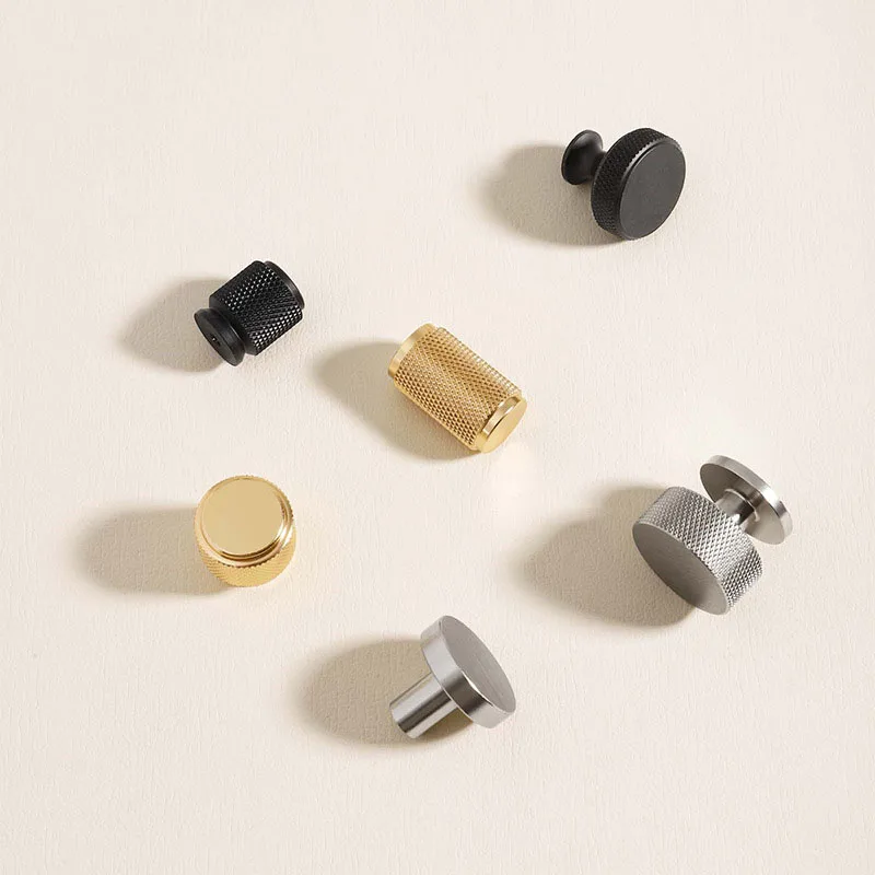 

Gold Black Brushed Silver Knurled Zinc Alloy Cabinet Knobs Furniture Handle for Wardrobe Drawer Dresser Cupboard