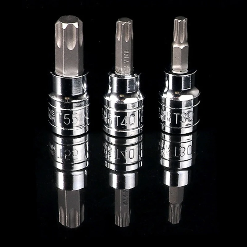 

10 шт., Набор торцевых головок для ручных инструментов, T10 T15 T20 T25 T27 T30 T40 T45 T50 T55