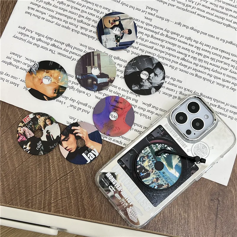 ins Jay Chou Singer CD Record Rotate Phonograph CD Phone Case for iPhone 11 12 13 14 Pro Max Plus Asian Heavenly King Cover