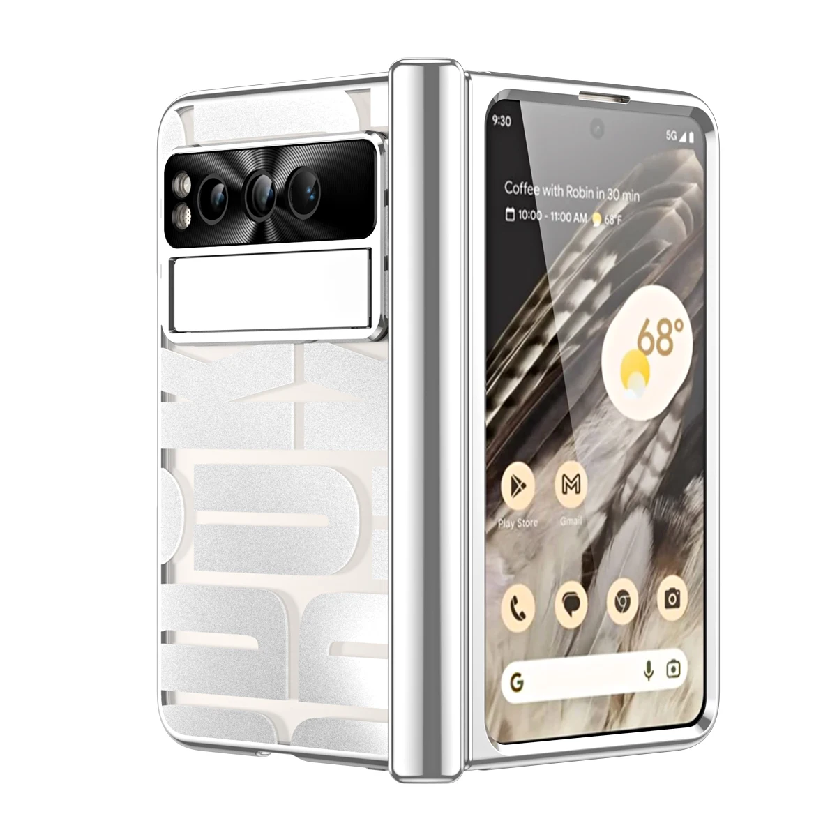 

Google Pixel Fold Case with Silver Letters