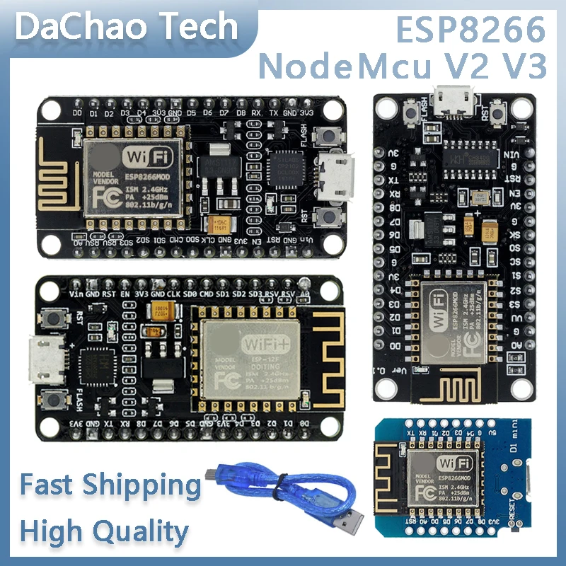 Беспроводной модуль ESP8266 CH340/CP2102/CH9102X NodeMcu V3 V2 Lua WIFI Интернет вещей для разработки