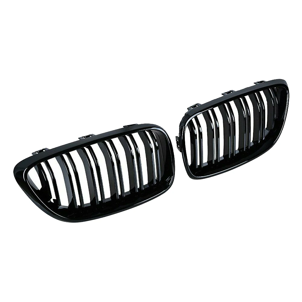 Передний бампер, радиатор с двойной линией, Спортивная решетка для BMW M2 F87 F22 F23 2014-2018 220I 230I 235I, глянцевый черный
