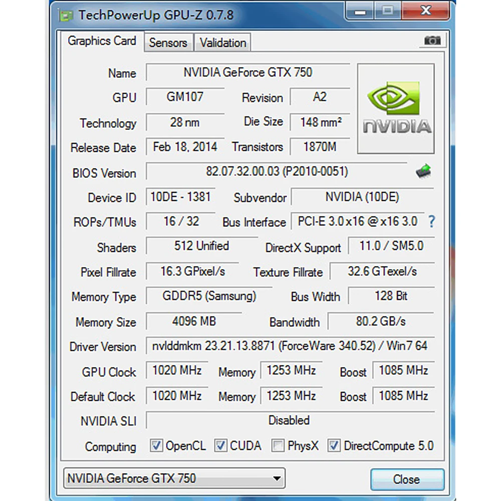 Игровая видеокарта GTX750 4 ГБ GDDR5 3 0 бит PCIE PCI-E 128 VGA DVI интерфейсная для NVIDIA GeForce GT X750 GPU