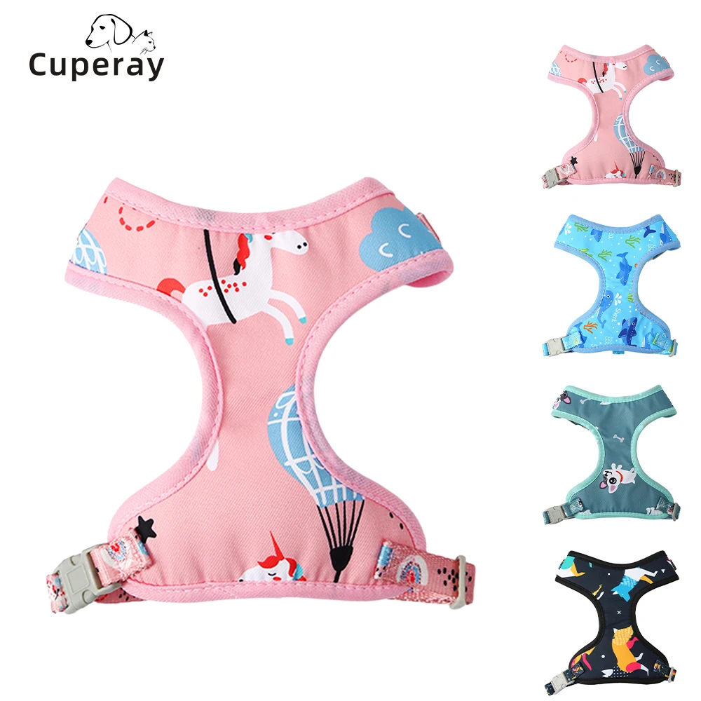 

Шлейка для домашних животных, сетчатая воздухопроницаемая Регулируемая шлейка для кошек и собак с красивым принтом для мелких и средних со...