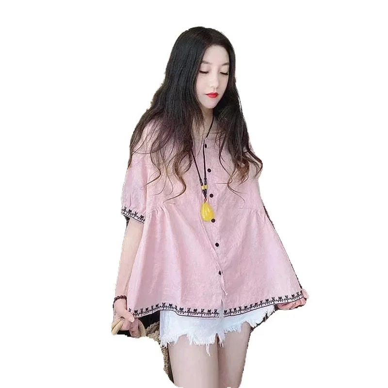 

Spring 2022 Maternity short sleeve shirt large size maternity dress2022