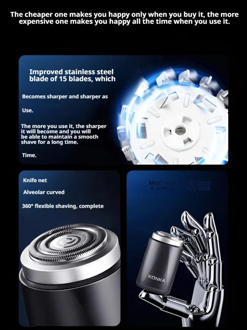 Мужская карманная портативная мини-бритва для путешествий электрическая бритва