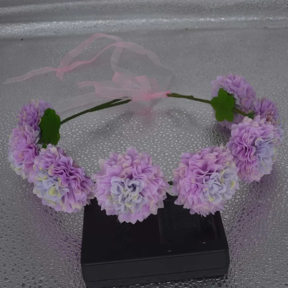 Регулируемый цветочный венок гортензии для женщин и девочек повязка на голову