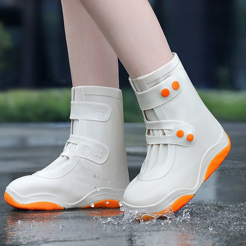 

Kids Rain Shoes Cover Non-Slip Thick Bottom Wearable Soft Sole Convenience Fold Portable Waterproof Toddler Rainboots Fashion