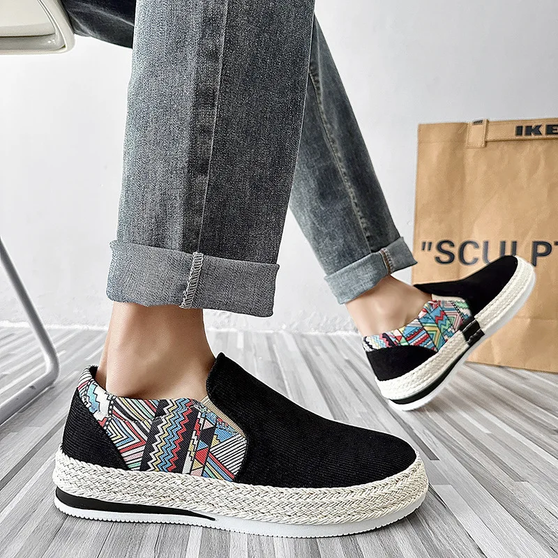 2023 new fashion women's shoes casual hundred matching shoes mesh cloth breathable shoes gang linen lazy shoes