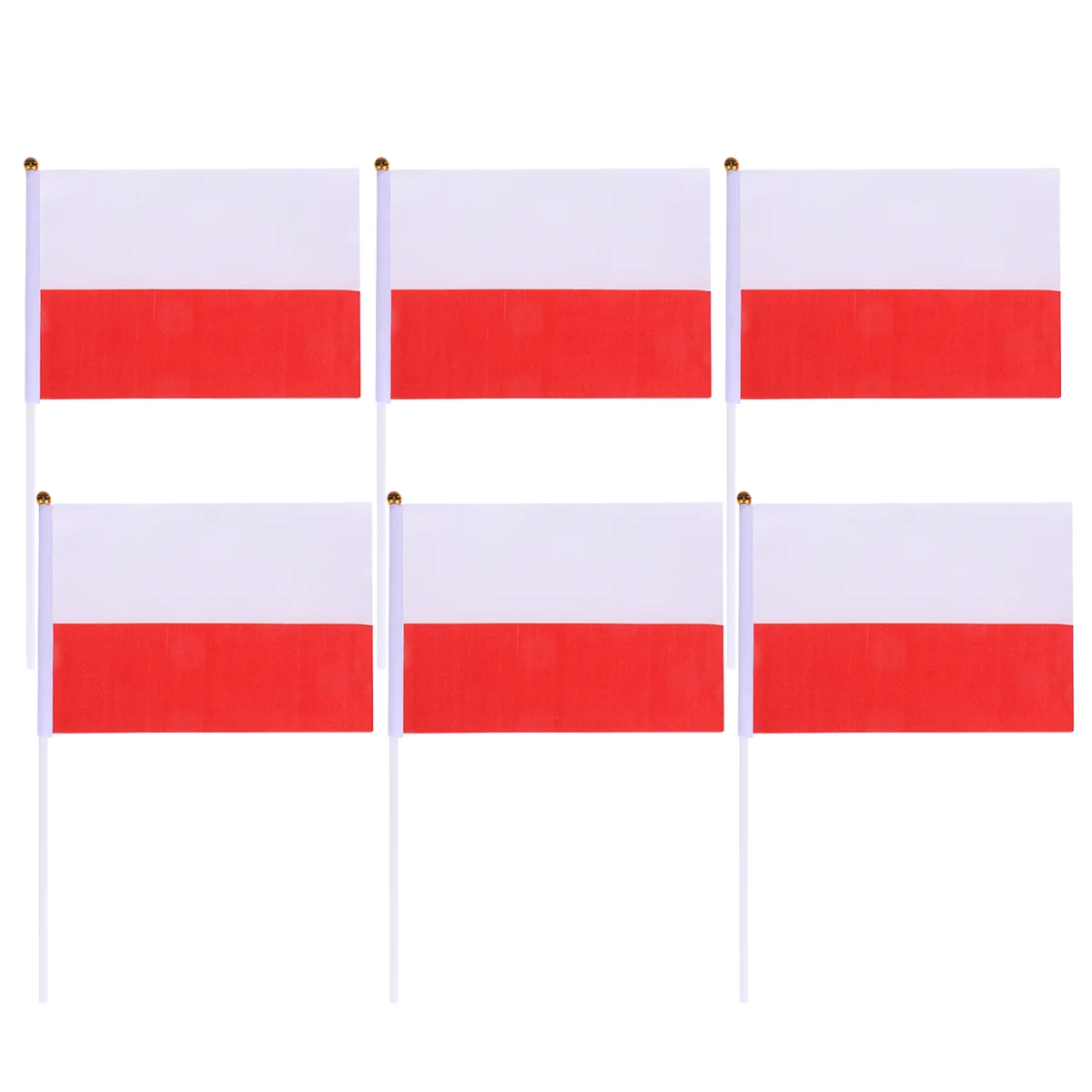 

50 Pcs Hand Held Stick Flags Polish Poland Country On Small National Desk Sticks