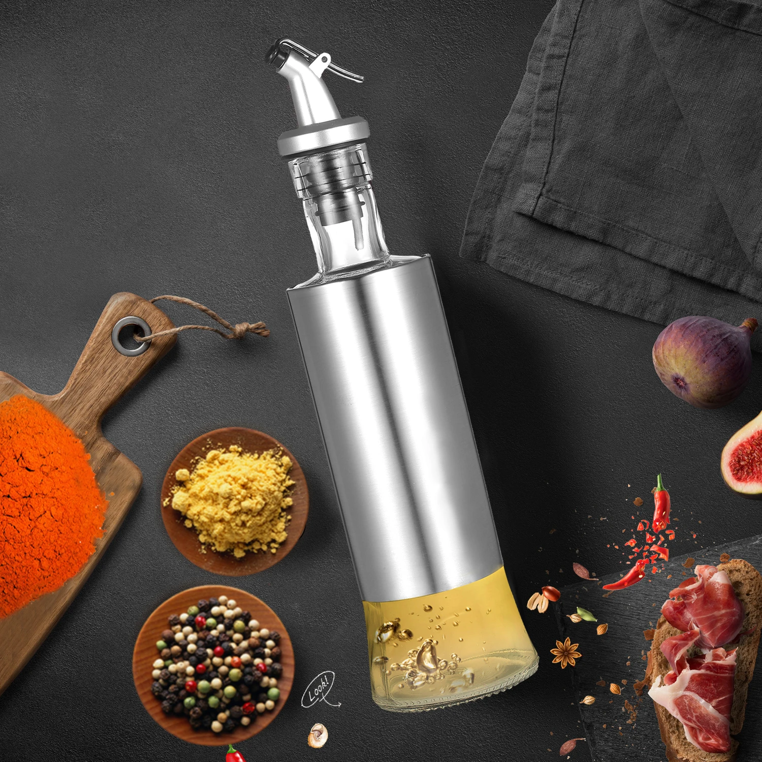 

300ml Cooking Seasoning Oil Bottle Sauce Bottle Glass Storage Bottles for Oil and Vinegar Creative Oil Dispenser Kitchen Tool