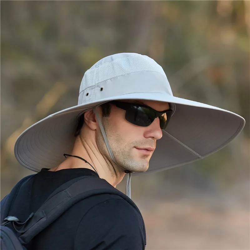 Мужская модель летняя уличная рыболовная шляпа водонепроницаемая с большими
