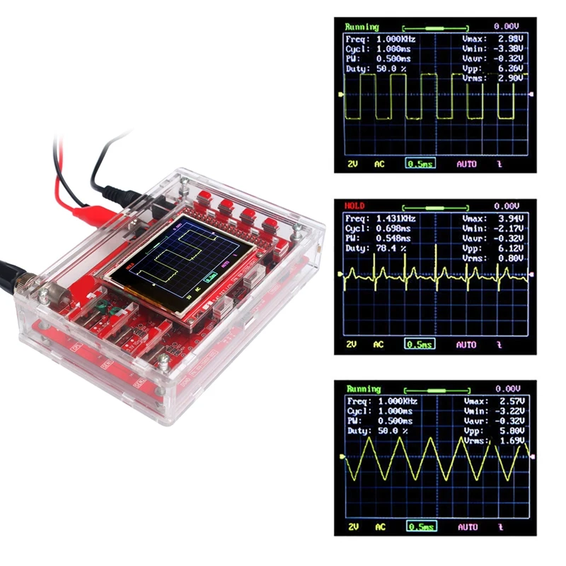 

1Set 2.4 Inch TFT LCD Display 1Msps Sampling Rate Digital PCB+Metal For DSO138 Oscilloscope With Case