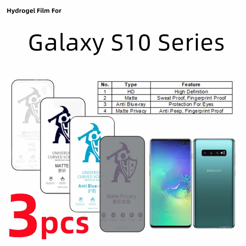 

3pcs HD Hydrogel Film For Samsung Galaxy S10 5G Matte Screen Protector For Galaxy S10 Plus S10E Eye Care Privacy Protective Film