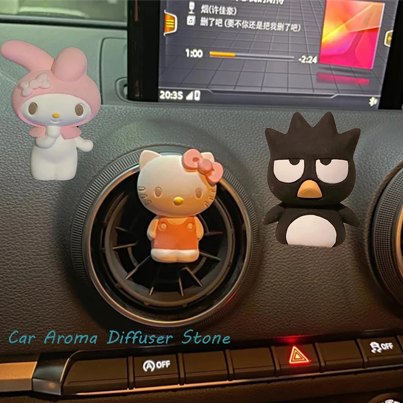 

Sanrio Kawaii Hello Kitty Car Aroma Diffuser Stone Cartoon My Melody Air Outlet Fragrance Clip Interior Decoration Auto Parts