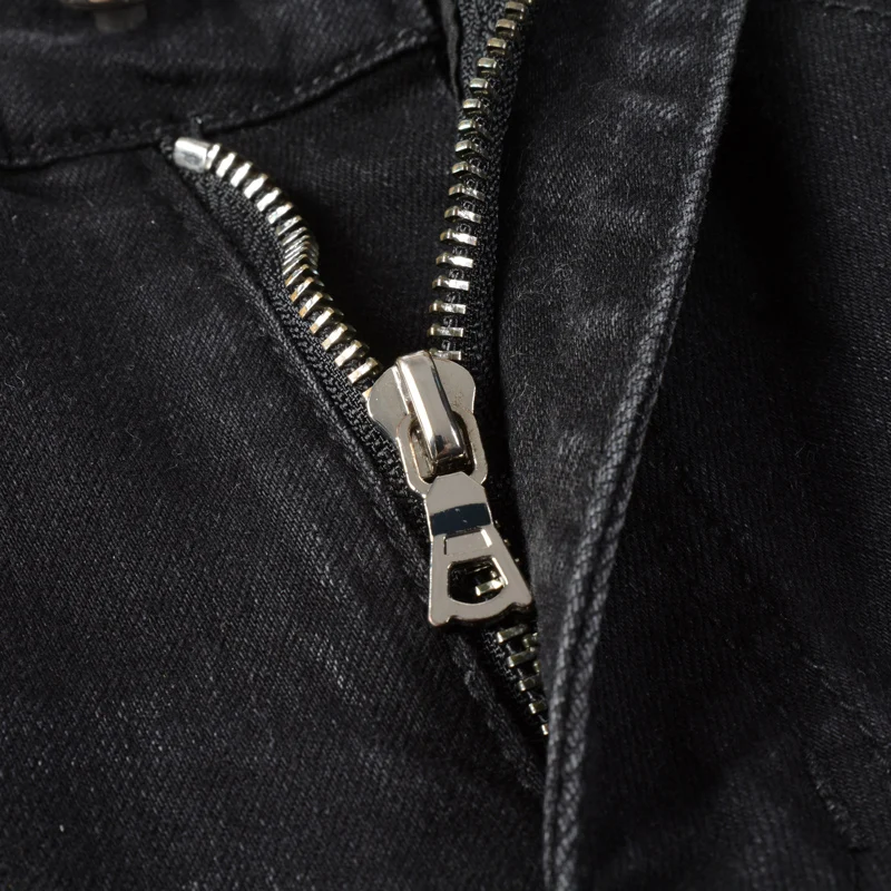 Fashion Designer Men Jeans Black Stretch Destroyed Patched Slim Ripped Jeans Men Punk Hole Trousers Hip Hop Brand Pants Hombre