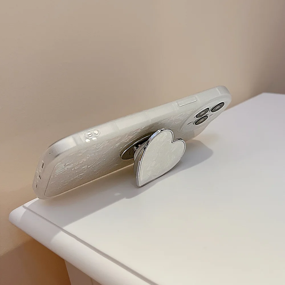 Trinket Shell Round Phone Case Cute Love 3D Heart Stand Holder Capa for Iphone14 13 Mini Xsmax X Xr 8 7 Plus 12 11 Pro Max