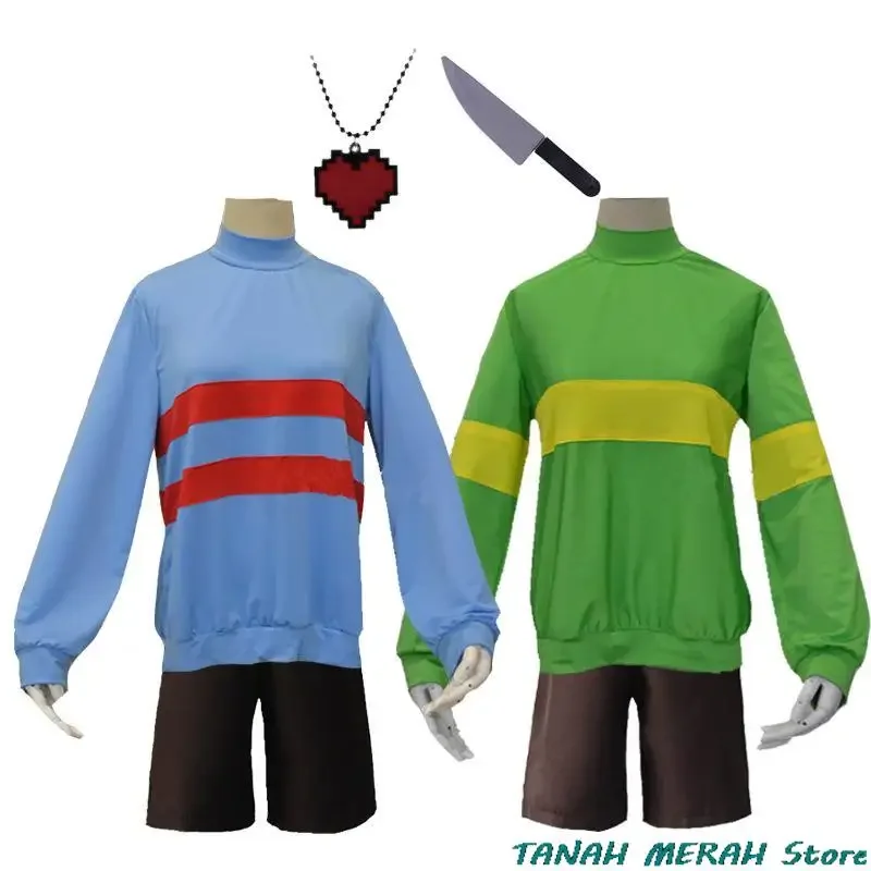 Игра Undertale Chara Frisk Косплей Костюм Аниме Высокий воротник Толстовки для взрослых