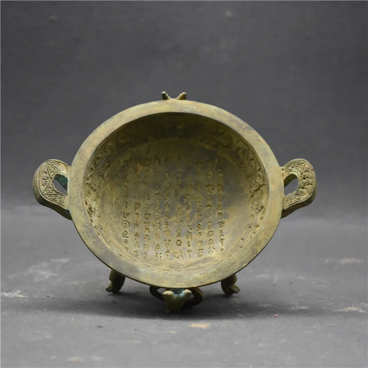 Пекинская бронзовая посуда Западная династия Чжоу лай-Сковорода табличка с