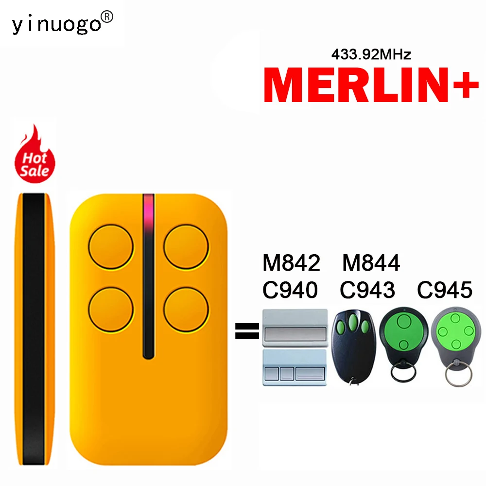 

Newest MERLIN C940 C943 C945 M842 M844 Garage Door Remote Control Garage Door Opener Duplicator 433.92mhz Barrier Gate Control