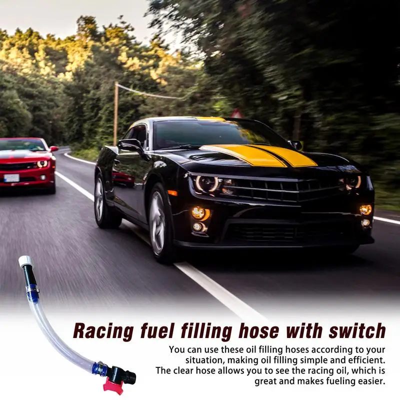 Racing Oil Filler Hose With Switch 14 Inch Fuels Filling Pipe Soft For Petrol Tank |