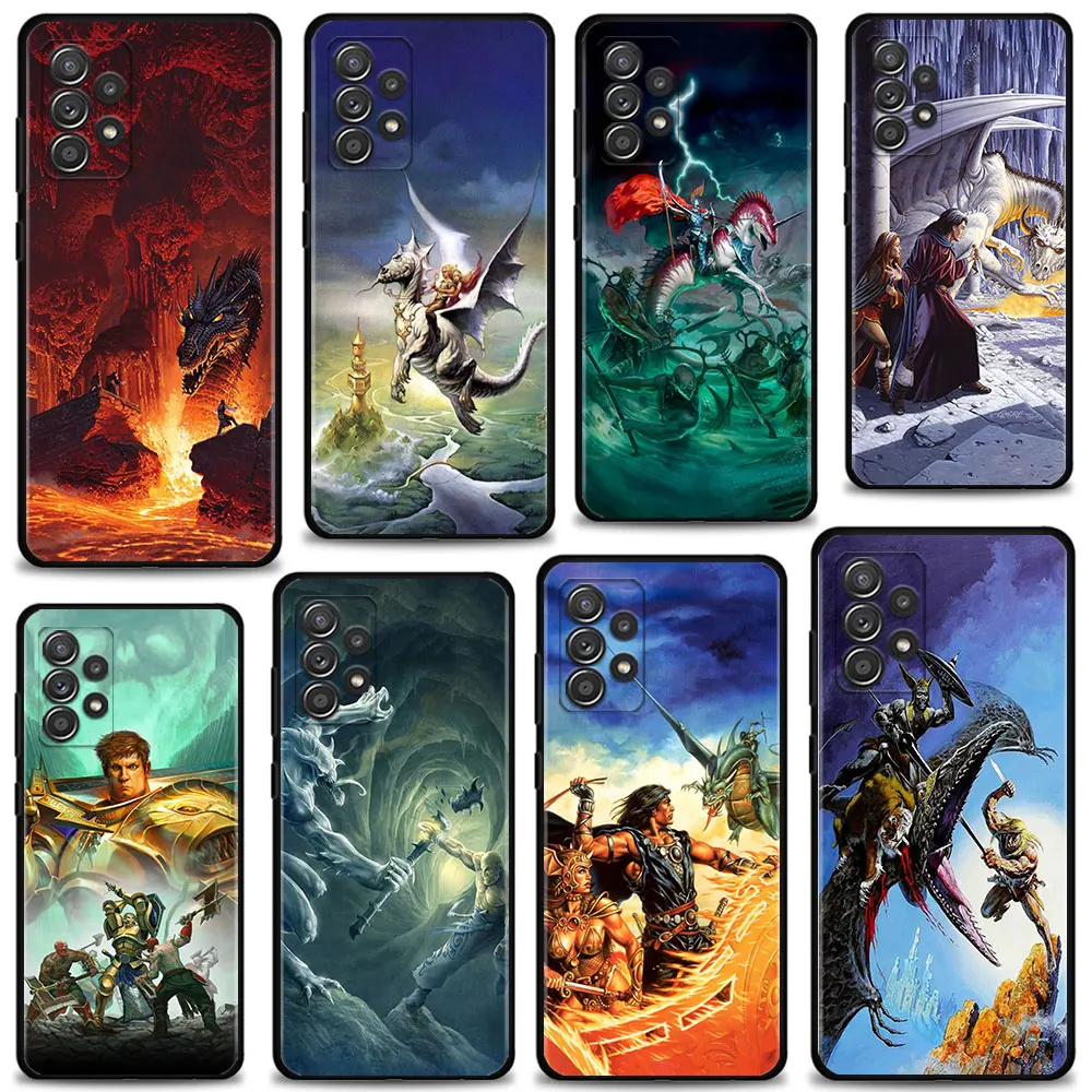 

For Samsung Galaxy A41 A21s A72 A71 A51 A31 A32 4G A12 A52 A02s A03s Protection Silicone Dungeons Dragons Old School Coque