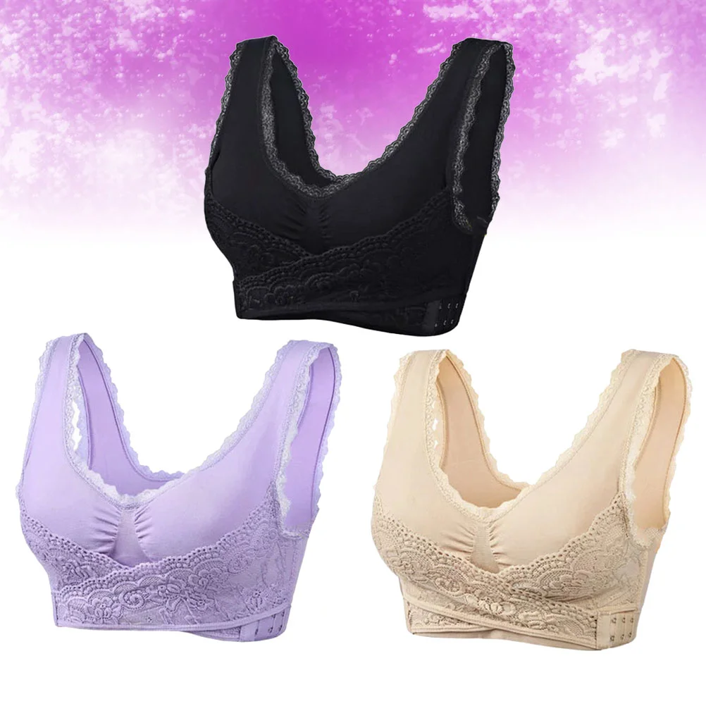 

3 шт., женское нижнее белье без стального кольца, Размеры M (фиолетовый + черный + телесный цвет)