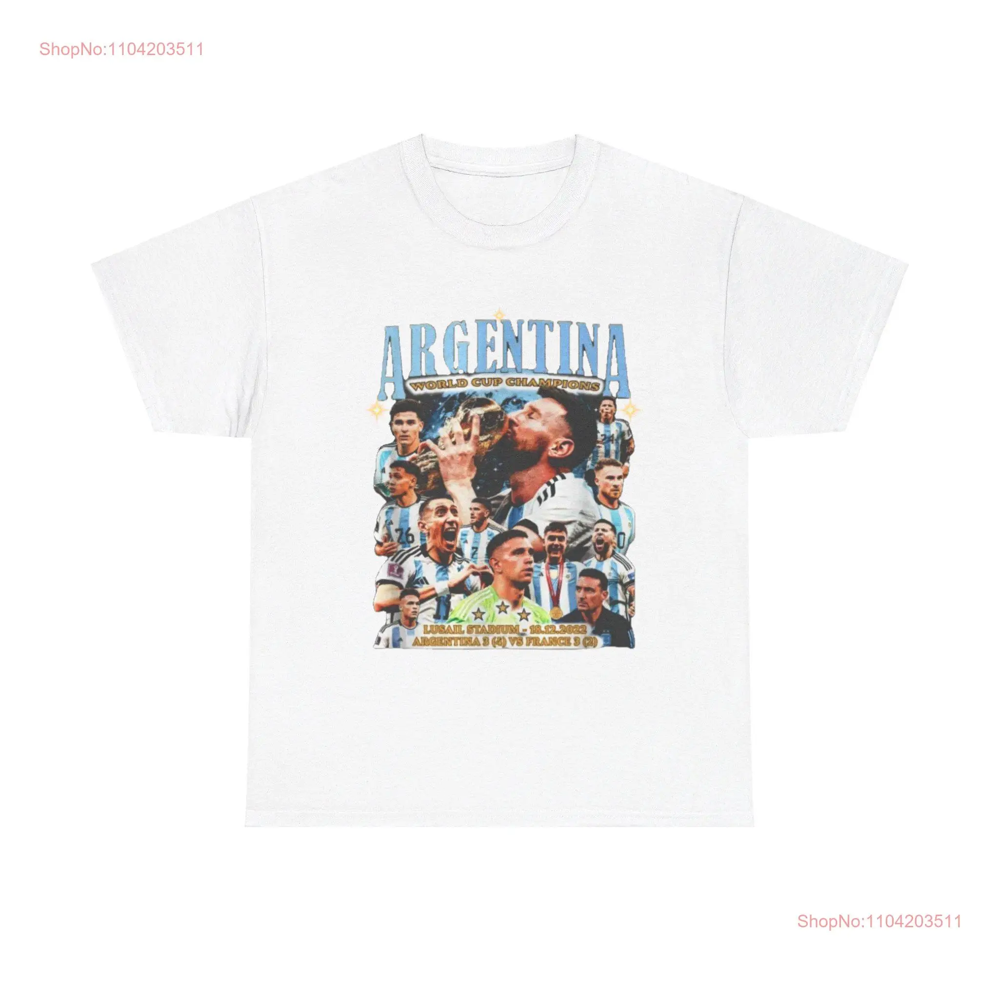 Классическая футболка Argentina World Champs в стиле ретро с длинными или короткими